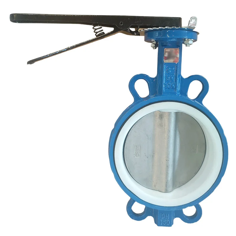 Good price PN16 PTFE Seat Ductile Iron manual wafer type butterfly valve