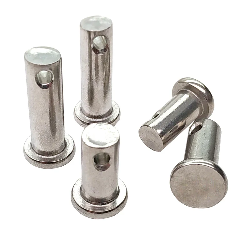 Factory Hot All size Chine supplier DIN1444 high tension 8mm Stainless steel hole flat head clevis pin with head