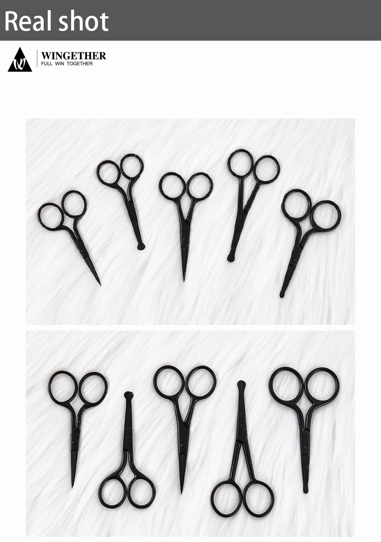 Wingether High Quality Wholesale Manicure Master Scissors Russian Manicure Scissors Litmus Black Scissors