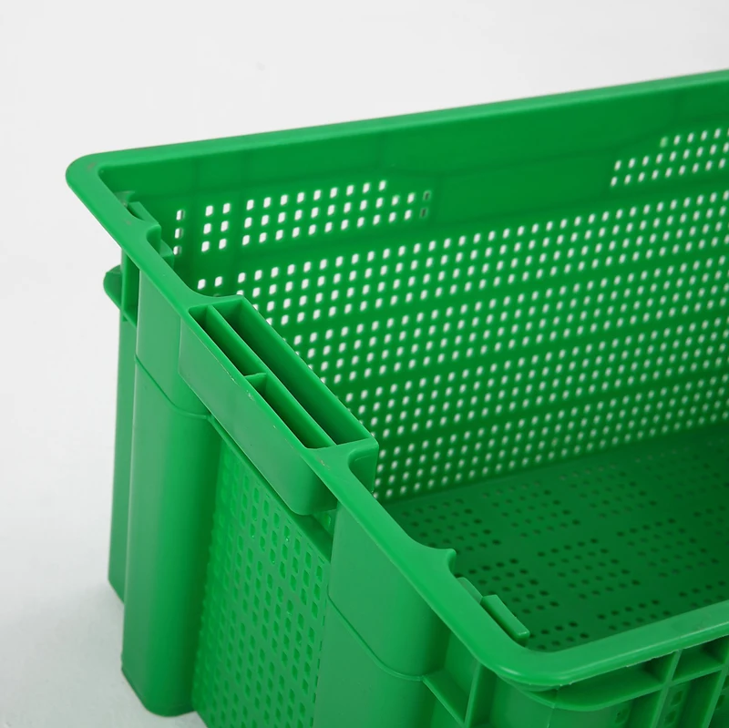 Square Fruit Box Vegetable Shipping Stackable Plastic Bins Mushroom Crate For Meat Moving Container