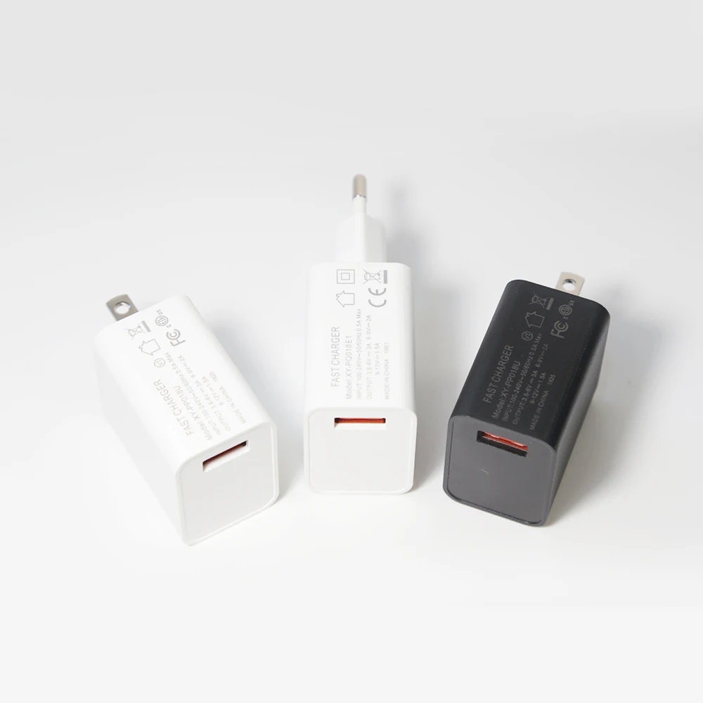 18 Вт EU AU India plug 2 Pin быстрое зарядное устройство QC 3 0 USB для телефона