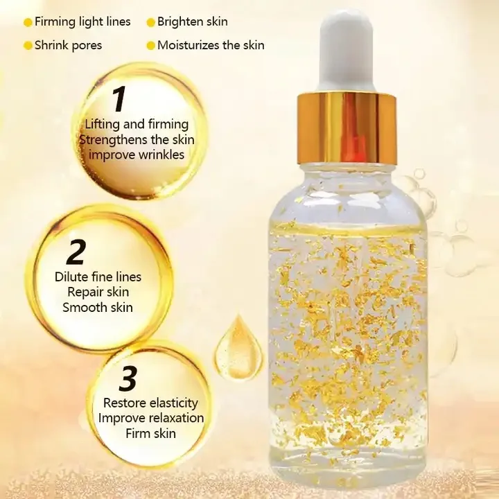 Customize Label Korean 4 in 1 Face Serum Skin Care Removing Dark Spots Natural Organic Vitamin C Whitening 24 K Gold Face Serum