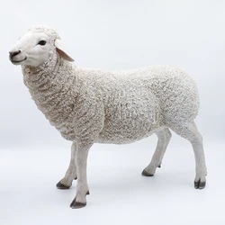 Custom size fiberglass farm animals sheep resin life size, realistic garden fiberglass animal statue life size sheep$