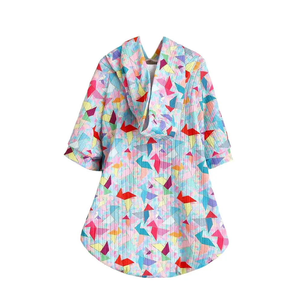 2022 new pet clothes geometric print pet hoodie dog and cat clothes wholesale