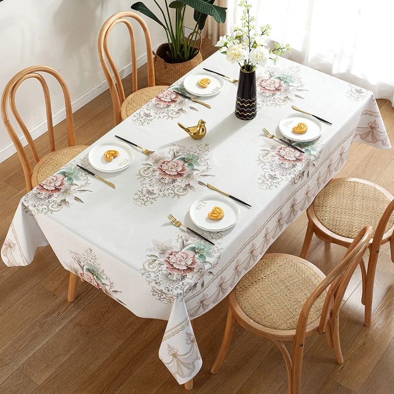 PVC waterproof oil proof and washing rectangular wear-resistant and non-slip table tablecloth