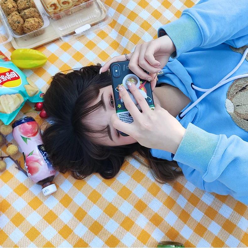 Wholesale high quality oxford cartoon plaid outdoor travel camping  blanket picnic mat waterproof