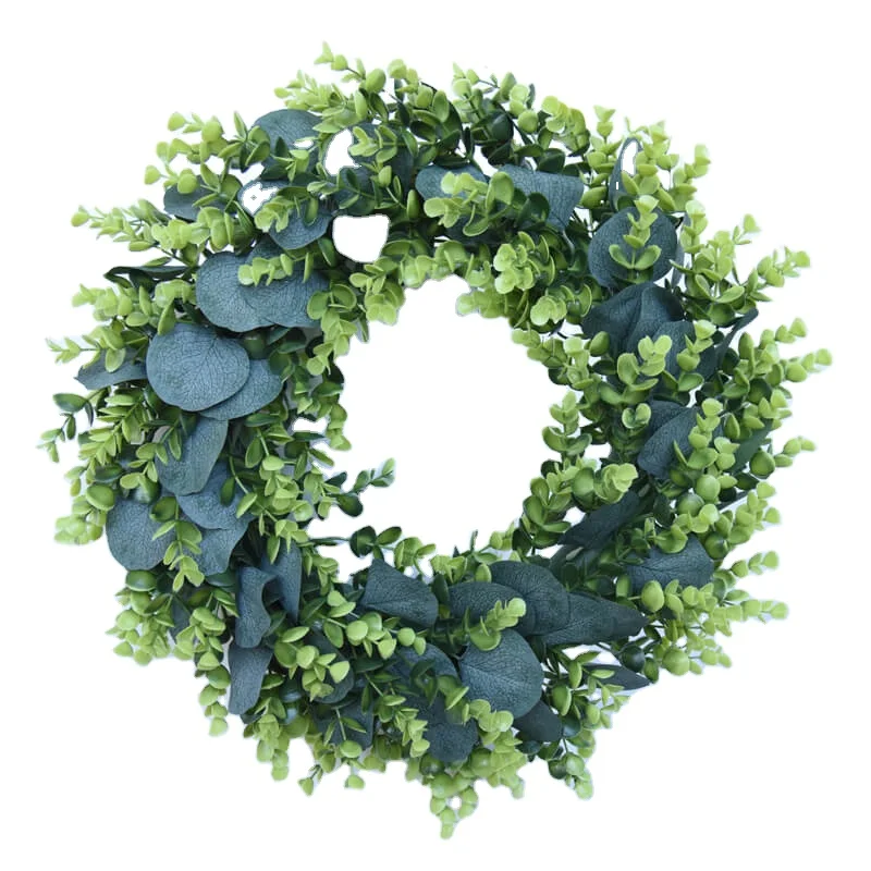 20inch Christmas Decorative wreaths Forest Eucalyptus Wreath with Willow Leaves Gypsophila home decor