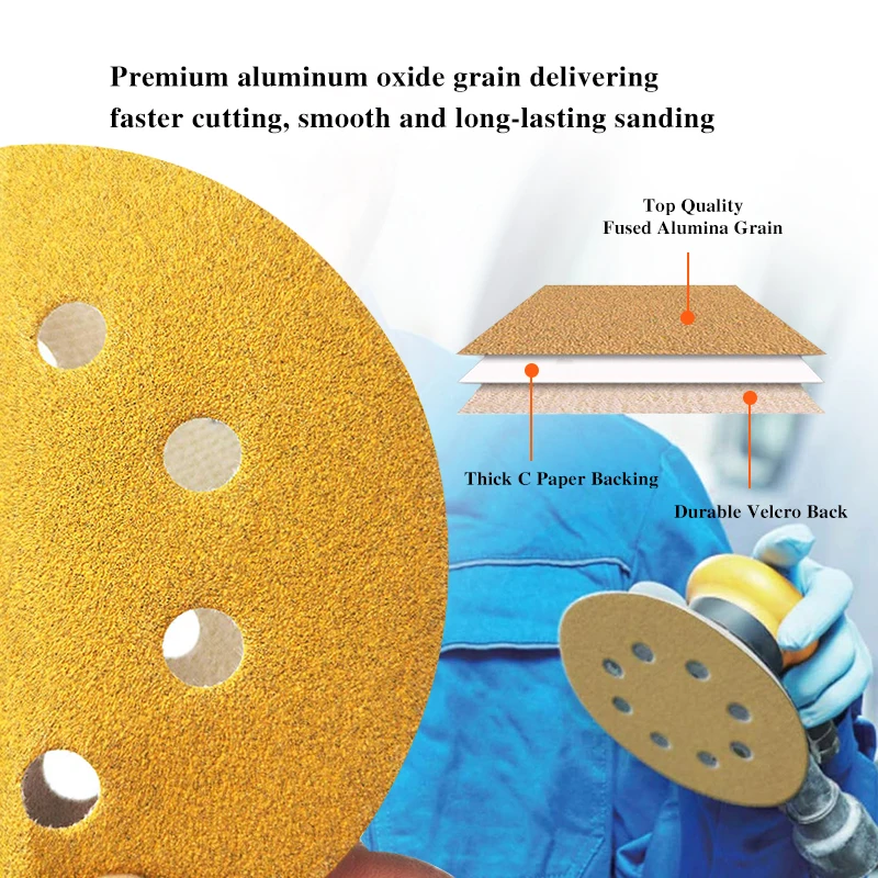 Ao Zhong Factory Sanding Discs Aluminum Oxide Flocked Sandpaper Sheets for Grinding Metal Parts