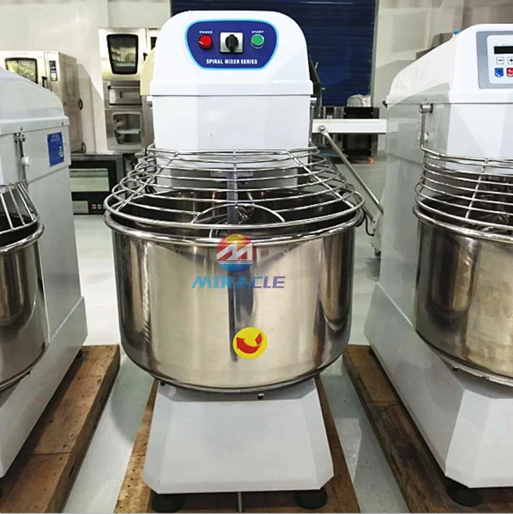 Industrial kitchen spiral flour dough maker mixer kneader kneading machine