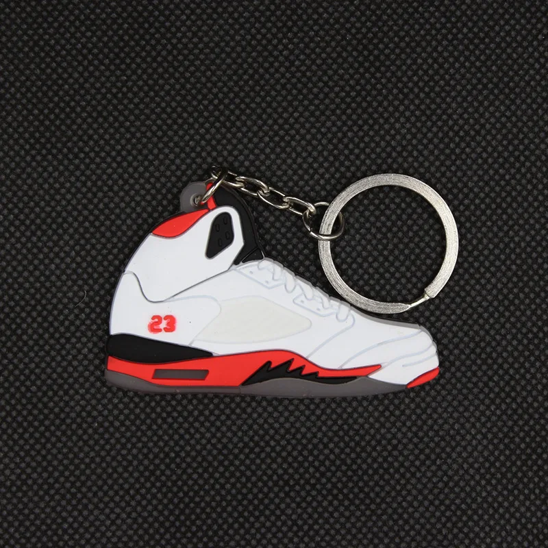 Wholesale Custom 2D Soft PVC Mini Keychain Key Pendant for Men and Women Colourful Sneakers Key Chain Basketball Shoes Key Ring