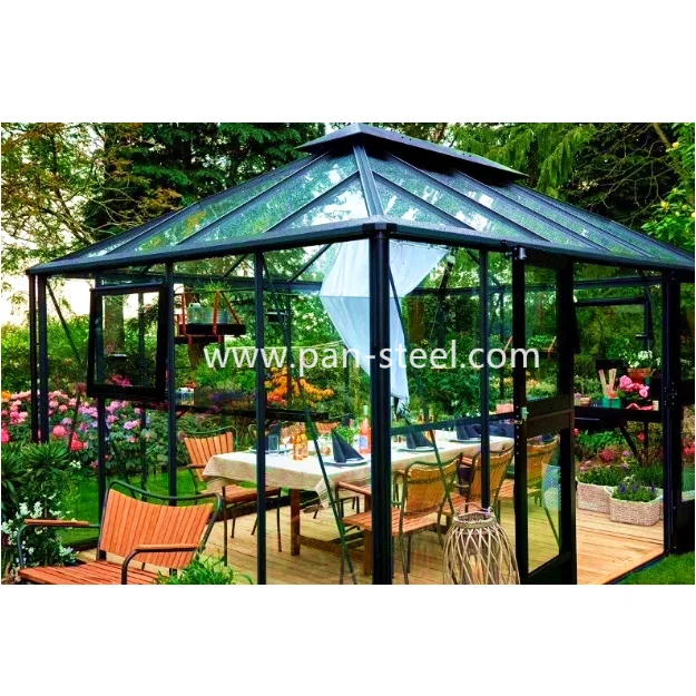 modern modular prefabricated tempered glass sunroom winter garden green sunroom villa