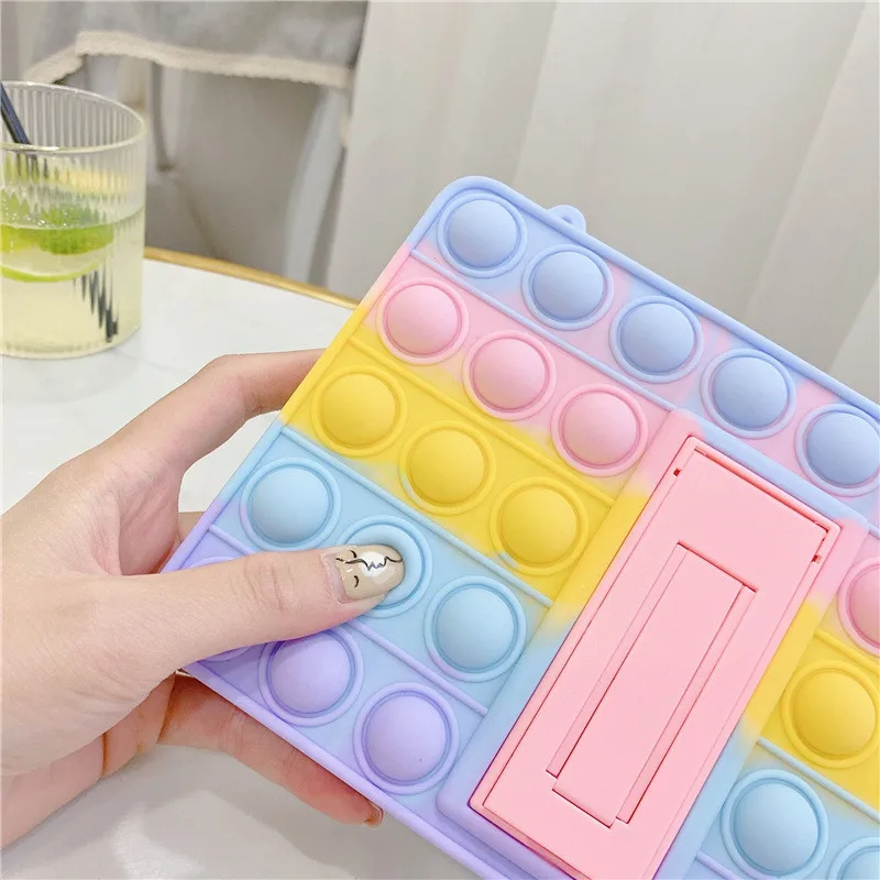 Радужный силиконовый чехол для Ipad Push Pop it Bubble игрушки-антистресса ipad Pro 11 2018 10 2/9 7 дюймов планшета