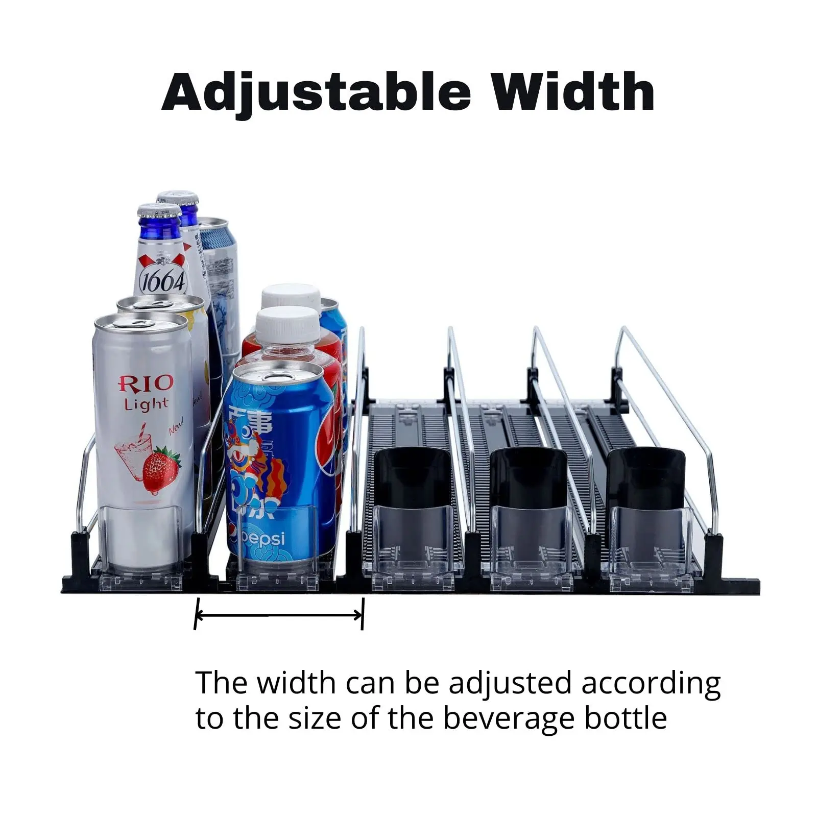 Flex Shelves Roller Shelf Pusher Tray for Cans