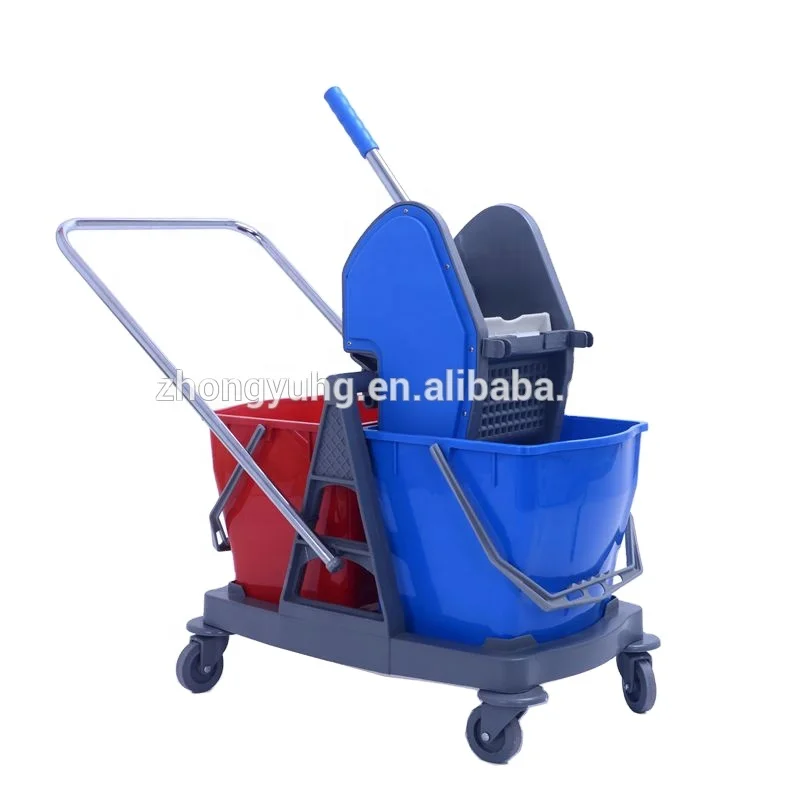 ZY4003 двойное ведро 20 Л x 2 Швабра Wringer тележка 40 л Очищающее