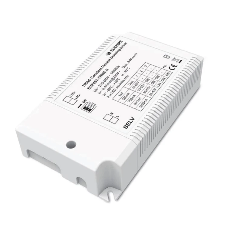 EUCHIPS Constant Current Output 45W ELV Dimmable LED Power Supply Triac Dimming LED controller LED Triac Driver
