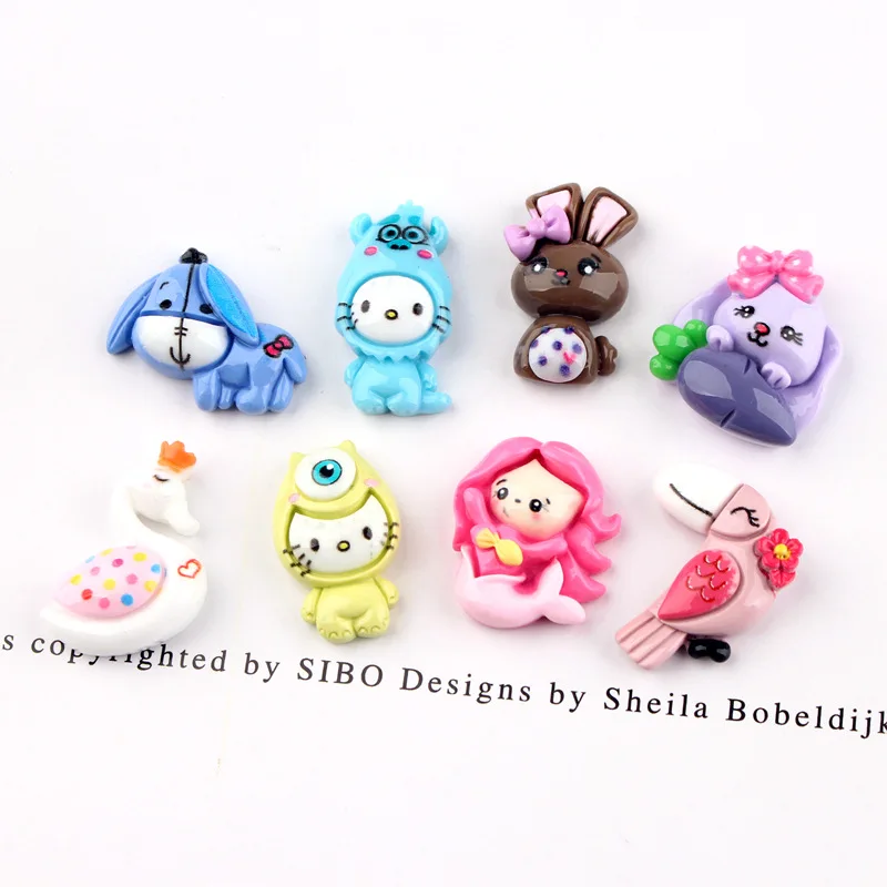 Cartoon Swan Resin Accessories Resin Charms Diy Cream Epoxy Mobile Phone Shell Accessories For Decoration