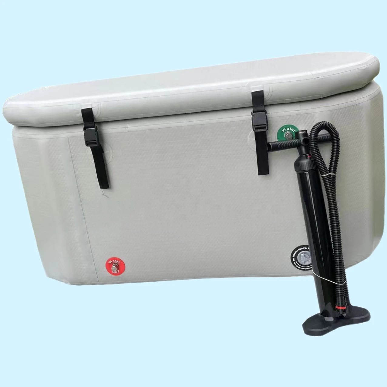 Portable Double-Wall Insulated Cold Plunge Tub Cold Therapy Ice Bath Barrel with Hand Air Pump