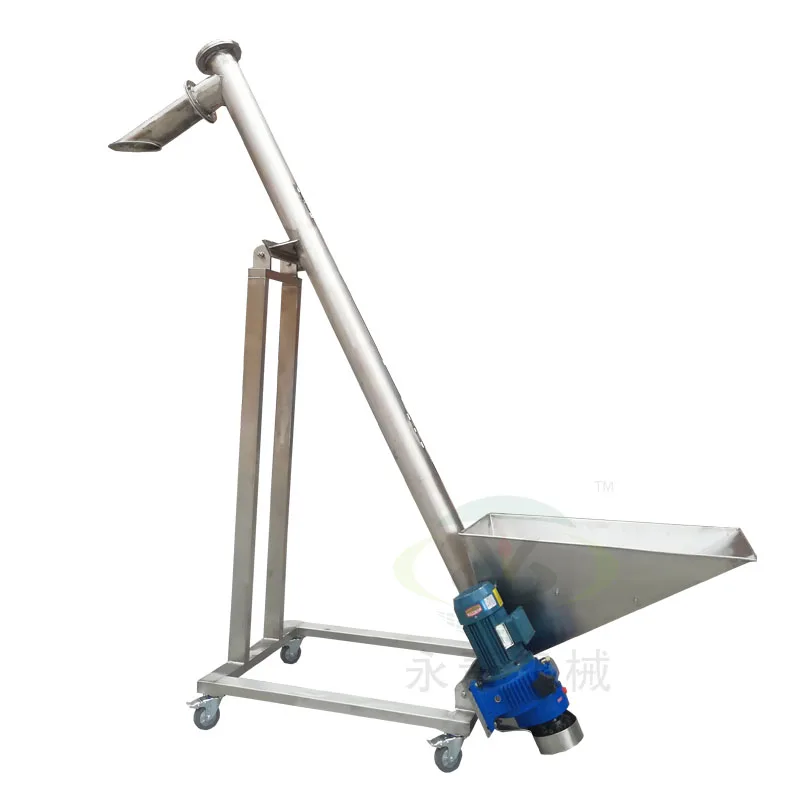 electric stainless steel vertical loading hopper screw conveyor elevator for corn/wheat/rice/grain/cereal/flour