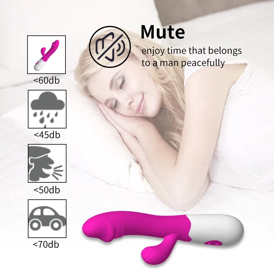 Powerful Rabbit Vibrator for Women G Spot Female Clitoris Stimulator Clit Silent Vibrating Dildo Adult Goods Best Sex Toys