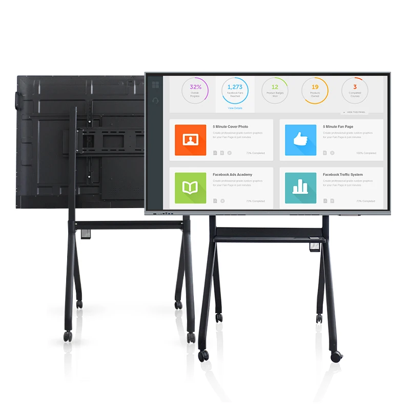 55 65 75 86 98 inch 4K Interactive flat panel smart tv board all in one interactive screen panel smart board  for school