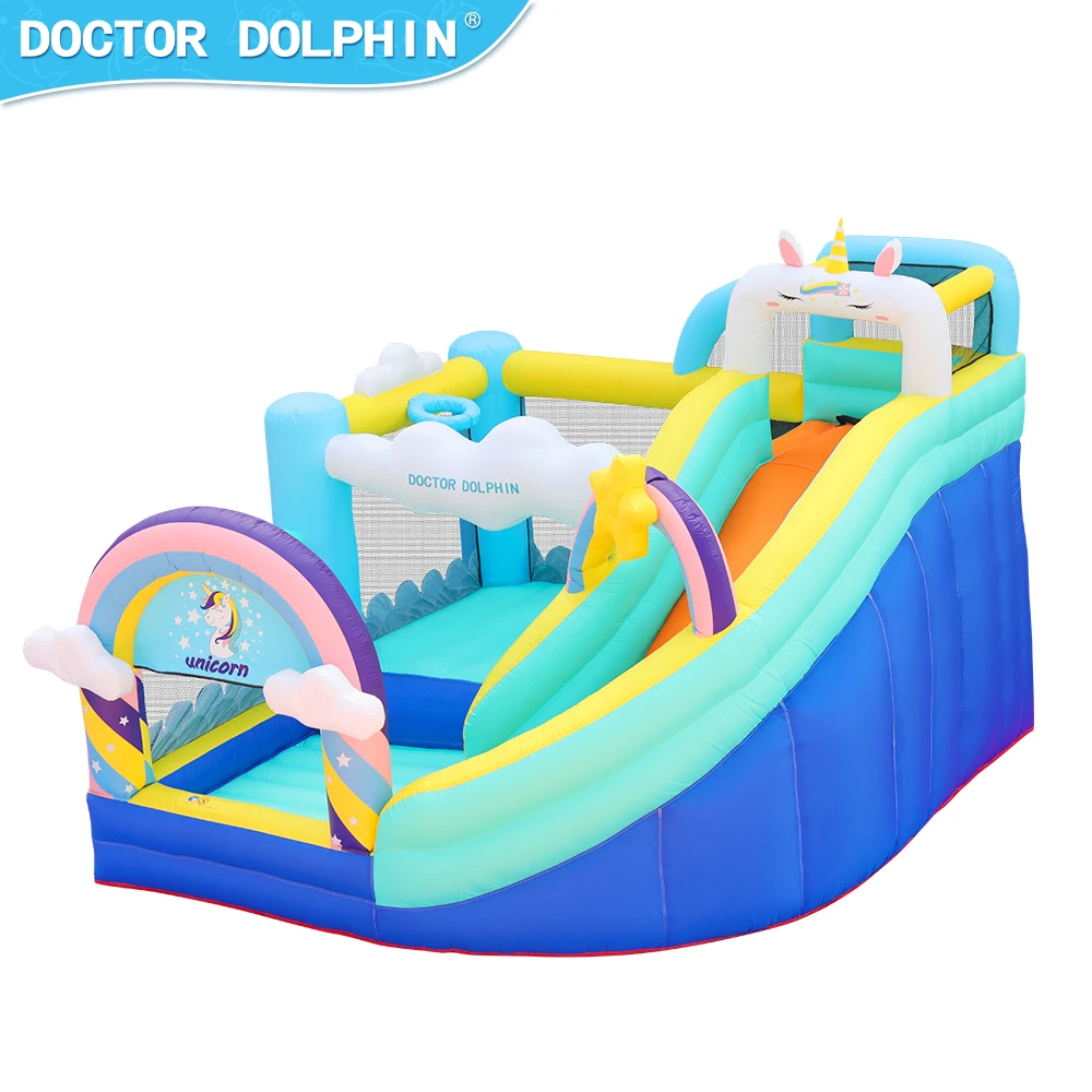 Doctor Dolphin Bounce House Slide with Blower Bounce House for Kids 5-12 Bounce House for Kids, Jumping Bouncy Castle