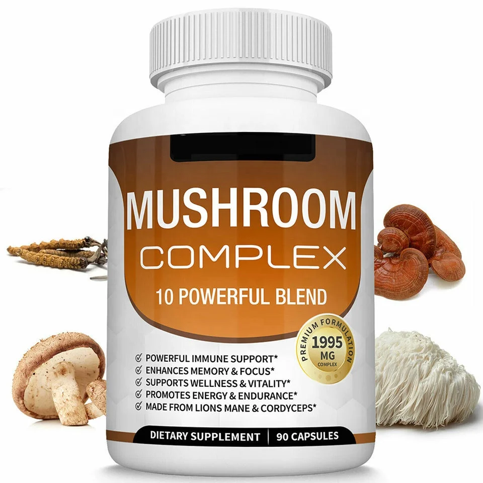 Factory OEM health care Premium Mushroom Complex Supplements Mushrooms Capsules Sof Gel for Brain health