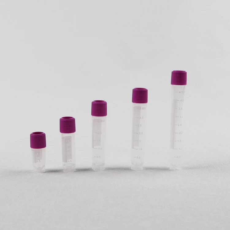 50Pcs  Cryo Tube 1.2/1.8/2/5ml External/internal Rotation Cryogenic Tube Cell Cryotube for Biological Cell Culture cryovial