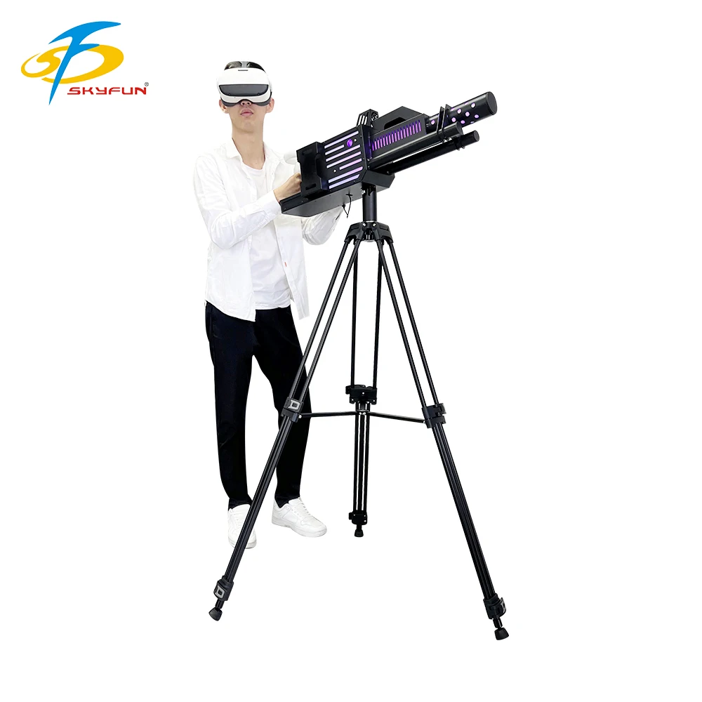 VR Shooting Simulator Indoor Outdoor Game Machine Portable VR Gun Device With Tripod Bracket & Carrying Case
