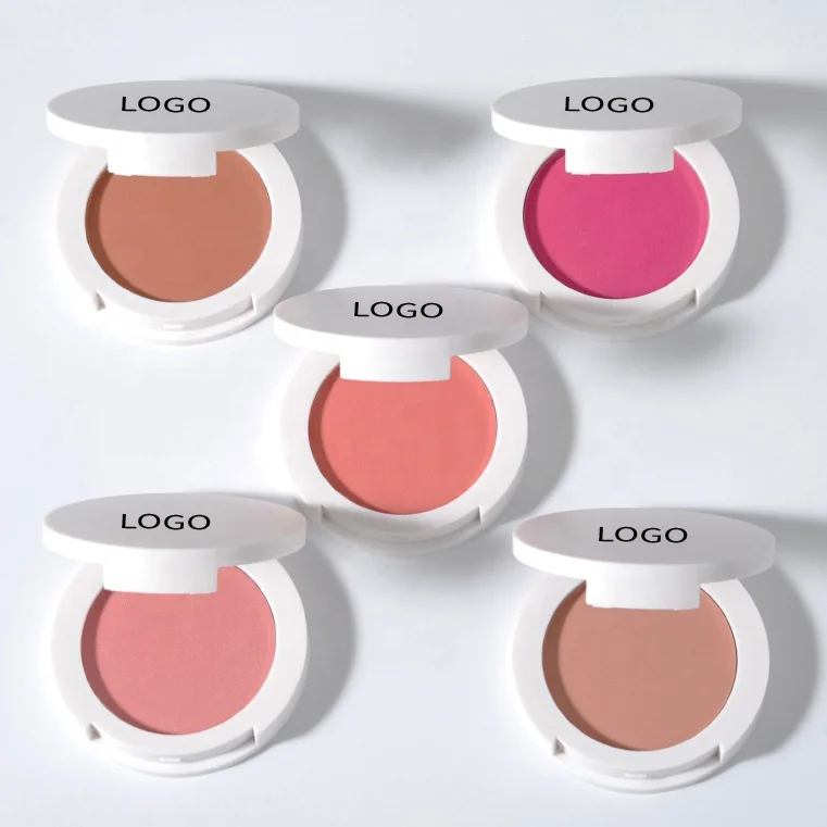 High Quality Contour Blush Highlight Palette Customize Private Label Waterproof Mini Pressed Powder Blusher With Mirror