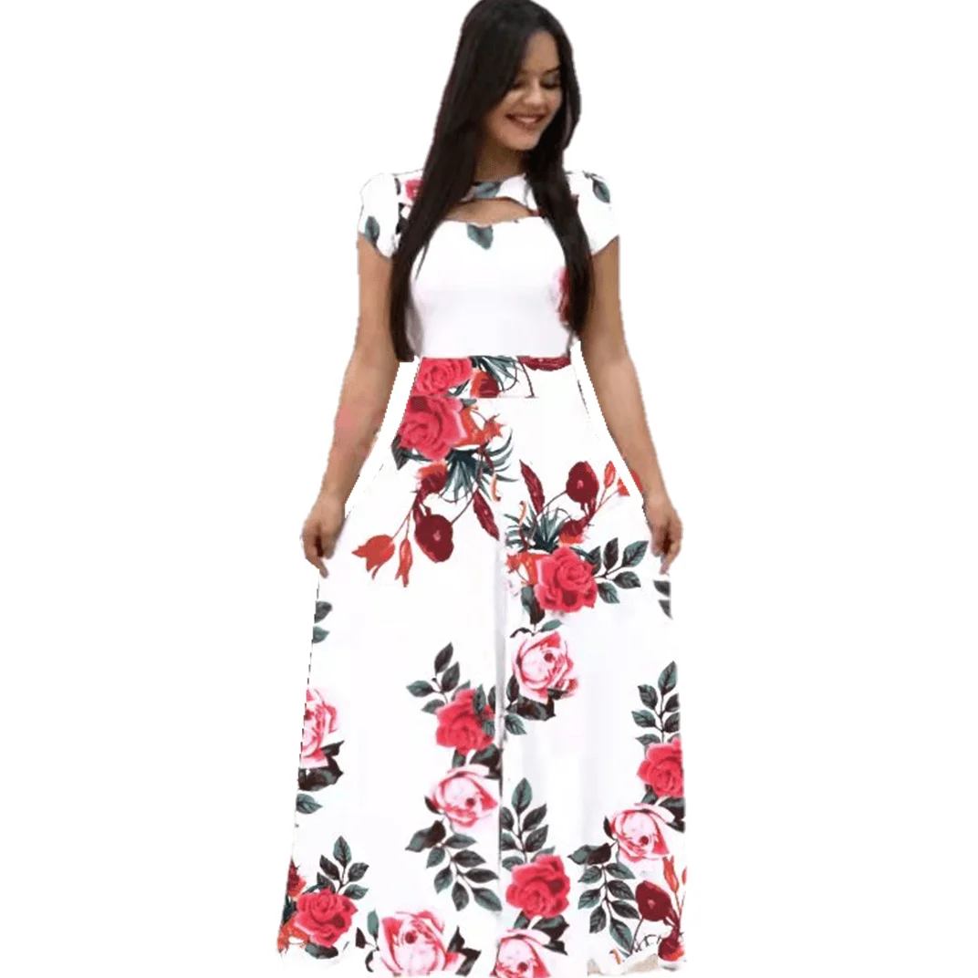 
Panic Buying Flower Print Casual Women Elegant Short Sleeve Dress 