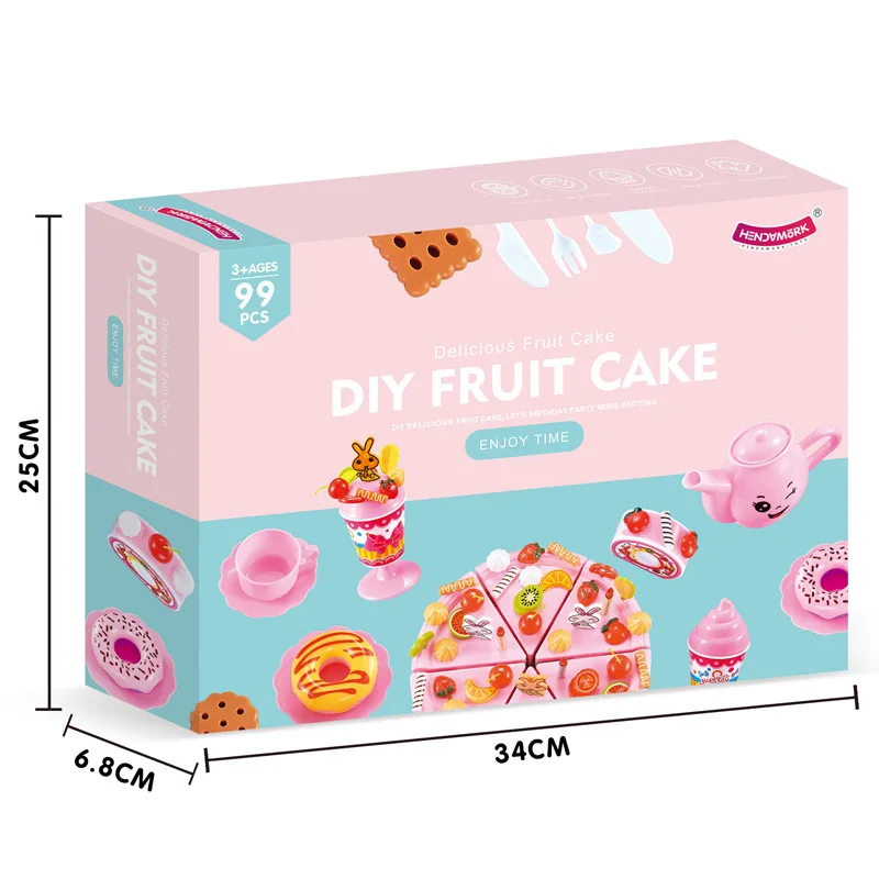 Educational Cooking kids kitchen Toys pretend play Qiqu Fruit Cake Cheqile DIY Set Children Kindergarten Gift