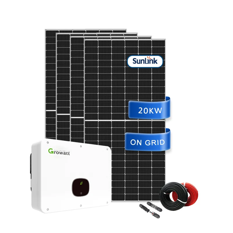 SUNLINK PV2 Solar Panel Set Flat Roof 20Kw Solar System Grid Tie 20Kw Solar Power System