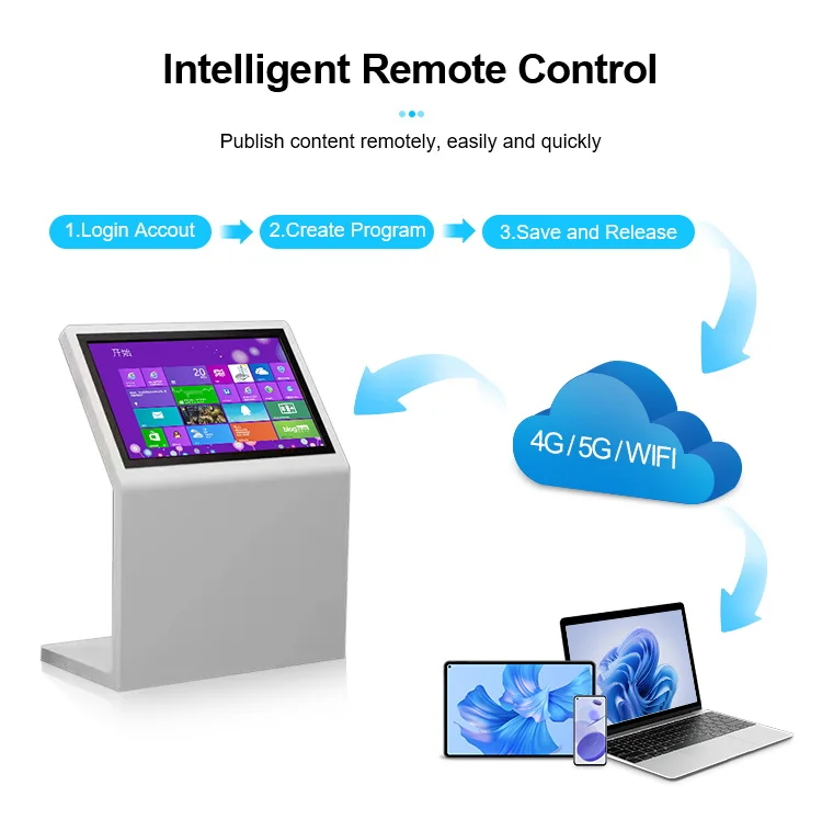LOGO Custom Shopping Mall 43 Inch Interactive Lcd Horizontal Touch Screen Display Floor Stand Kiosk