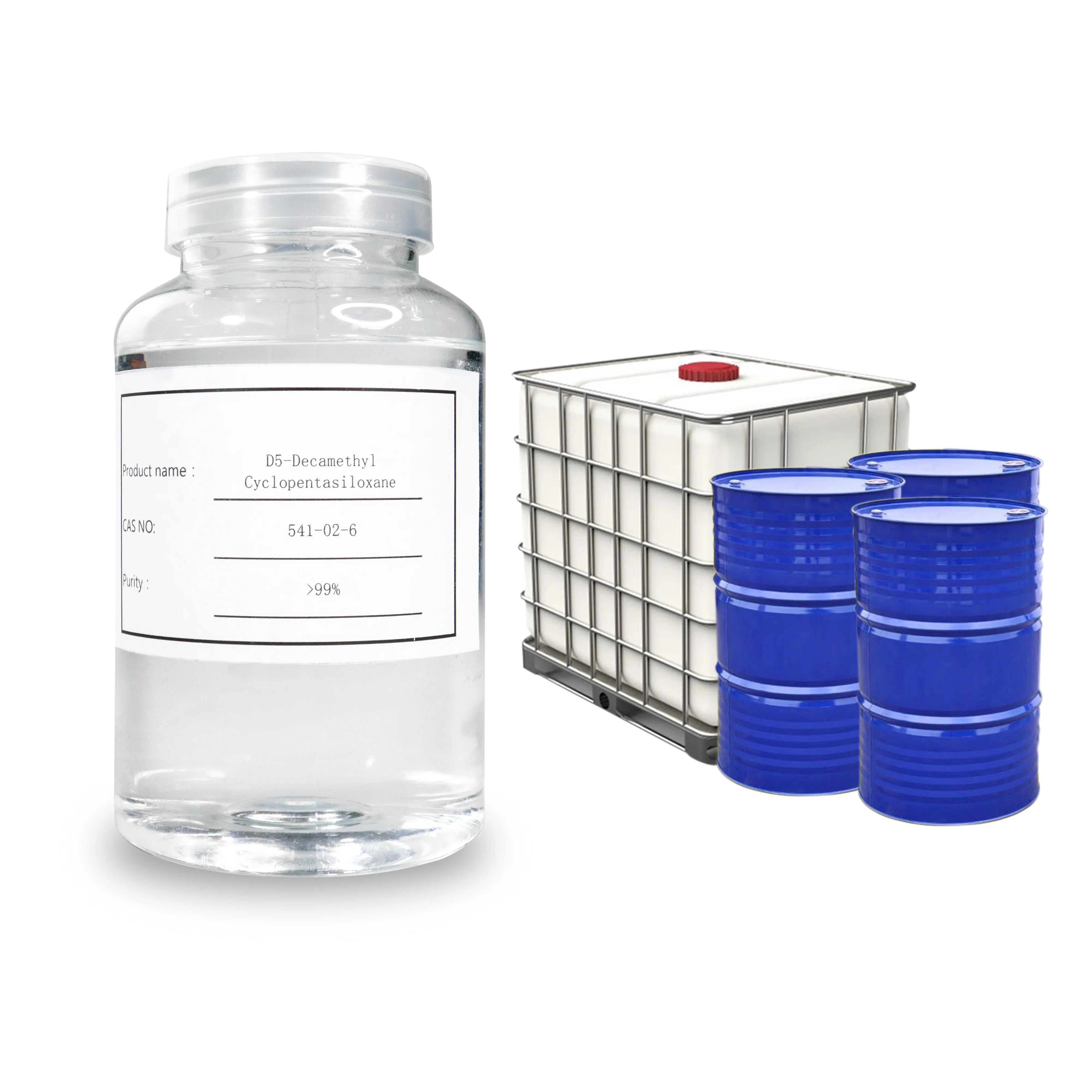 Cosmetic Grade Nail Polish Raw Material Cas 541-02-6 Decamethylcyclopentasiloxane D5 Cyclopentasiloxane