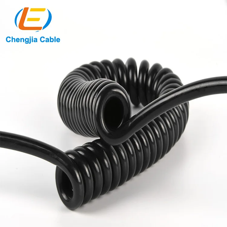 Multi Cores PU Coiled Spiral Cable with customized cable Electrical Spring Cable Power and Control Curly Cords