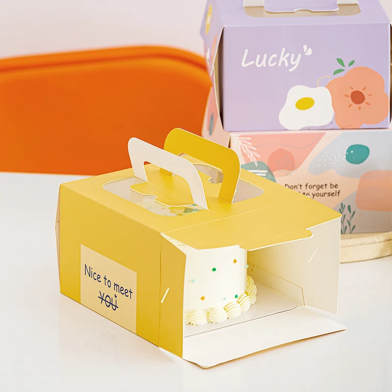 Wholesale Custom size rectangle wedding food box packaging cake box  with window