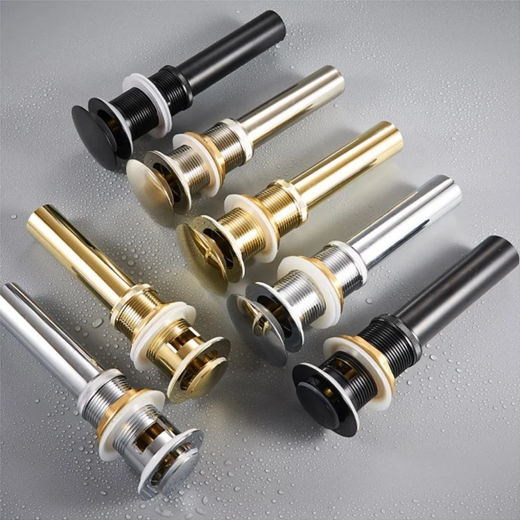 Bathroom Basin Drainer Stopper Vanity Waste Drain Vessel Sink Pop Up Drain with Overflow