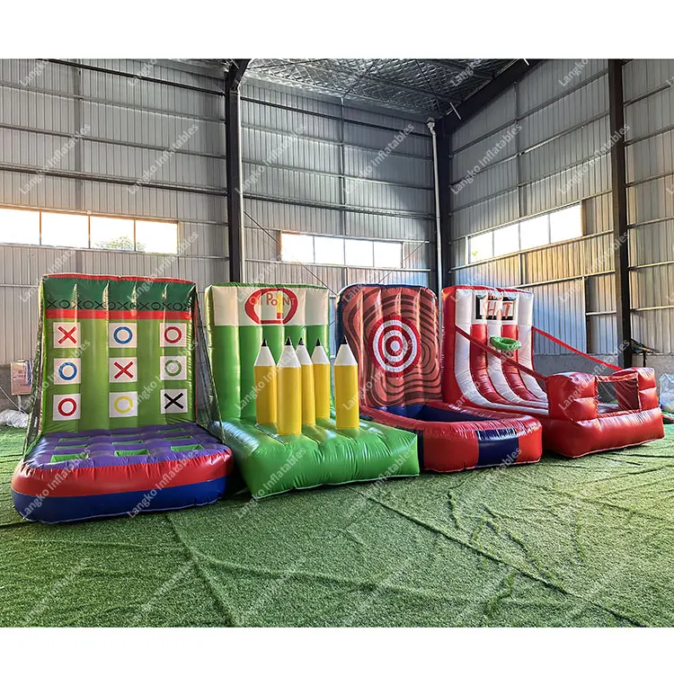 new design inflatable Combination of games Shooting darts game kids adults Carnival bouncer for rental