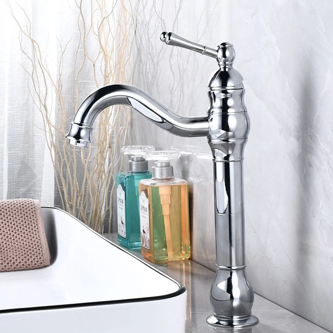 Luxury Chrome Deck Mounted Single Handle Brass Gold Basin Faucets