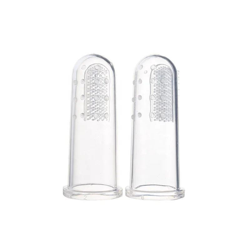 Professional tongue cleaner toothbrush extra soft baby silicone finger toothbrush