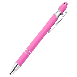 Soft Cover Promotional Metal Rubberized Ballpoint Pen Aluminum Touch Stylus Logo Pen With Custom Engraved Name