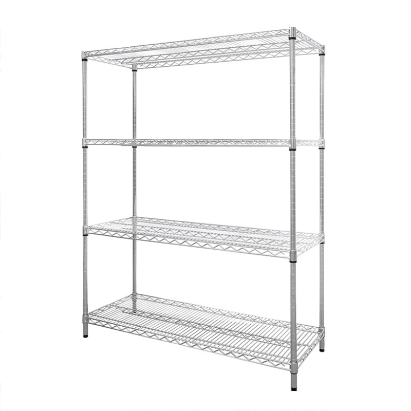 4 four tier small narrow stacking shelf wire cube pantry kitchen industrial bathroom metal rack shelving