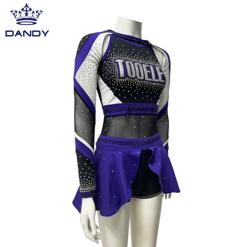 Custom customize hot sale cheerleader cheerleading uniforms long sleeve sexy cheer uniform