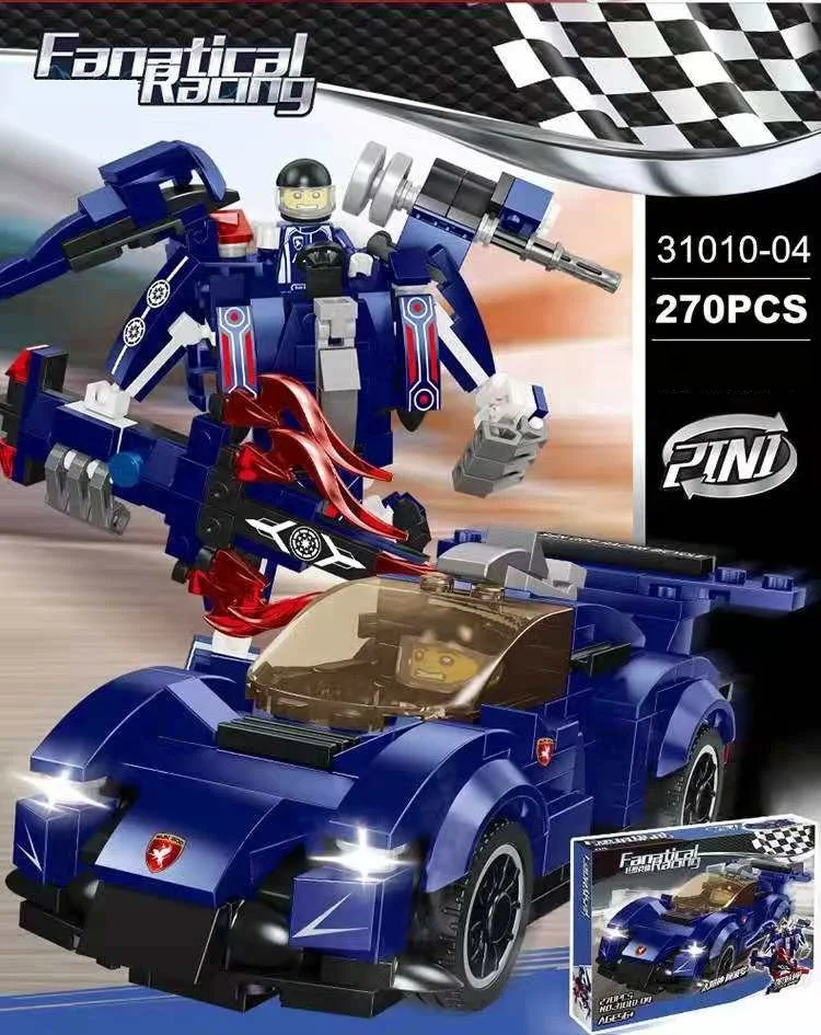 RTS Legoing 4 Types Racing Car Mixed Transform Robot Blocks Set Stem DIY Building Blocks Toys For Kid Wholesale OEM ODM