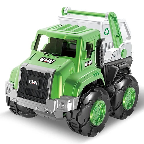 Kids Sanitation Engineering Vehicle Pull Back Metal Truck Model Car Toys