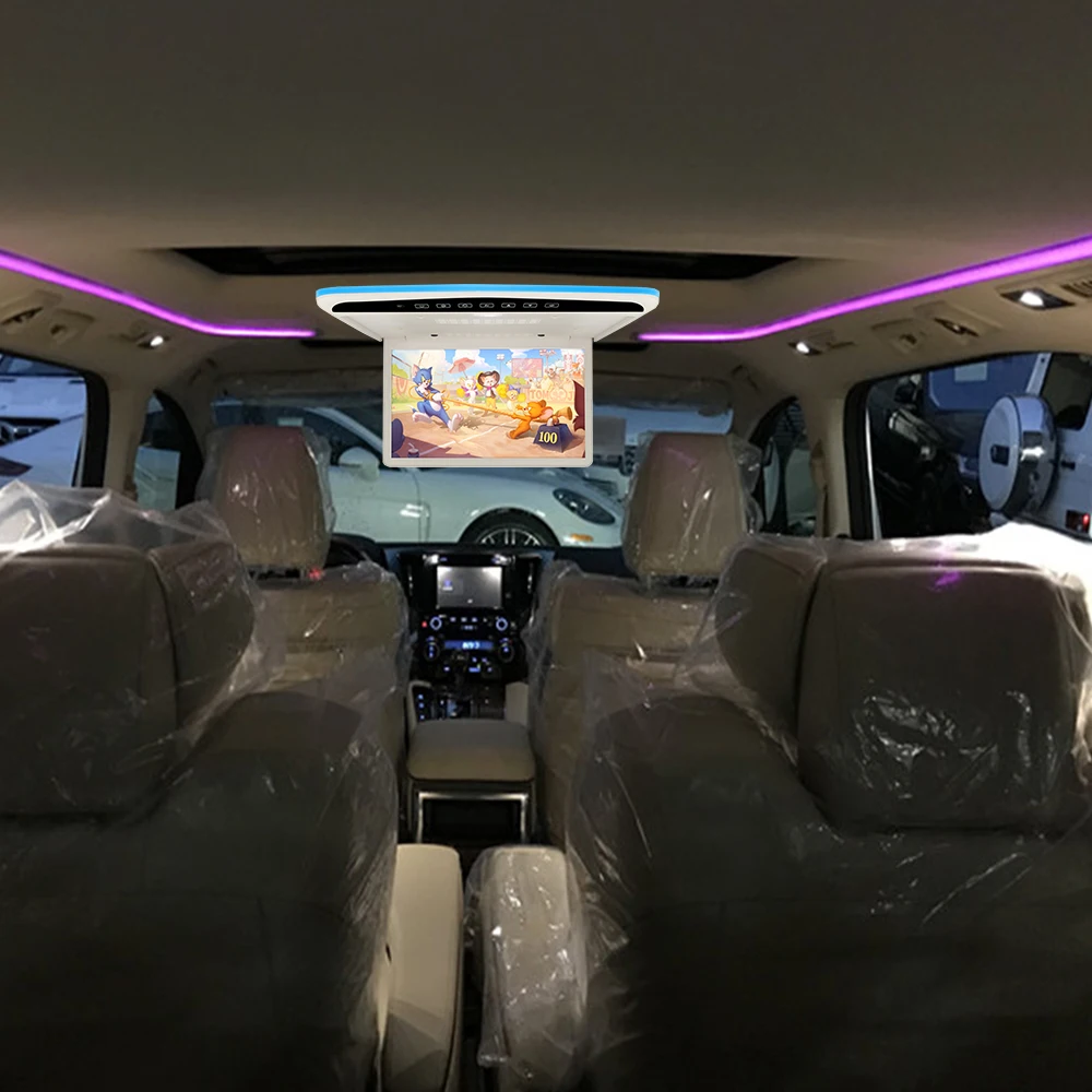 15.6 Inch HD Car Roof Mounted Monitor Bus Flip Down Monitor MP5 Ceiling Monitor For Car