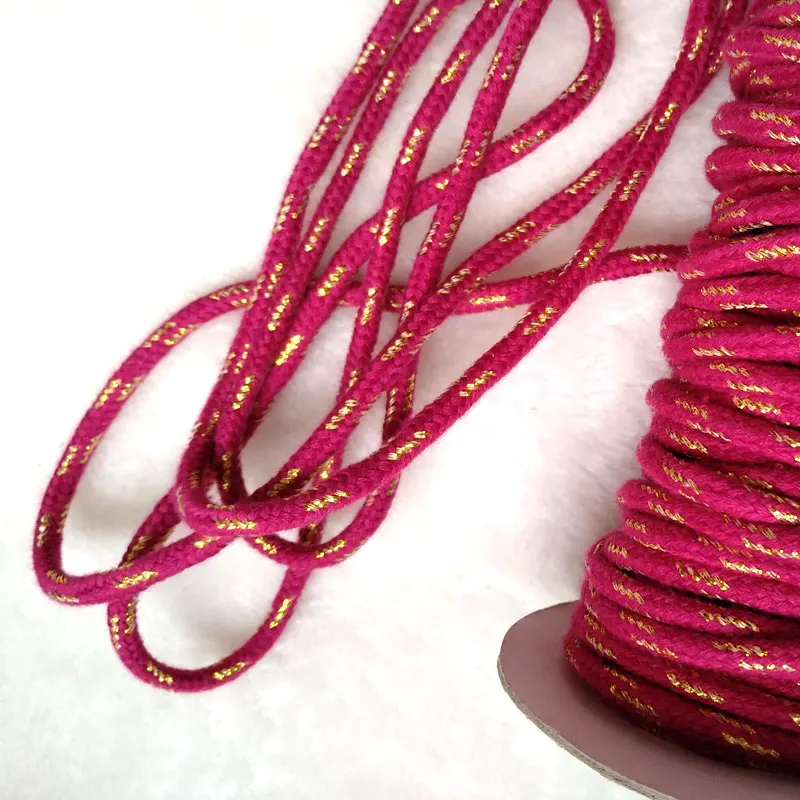 CR003 manufacturer supply metallic yarn fuchsia gold lurex glitter cord for garment accessories