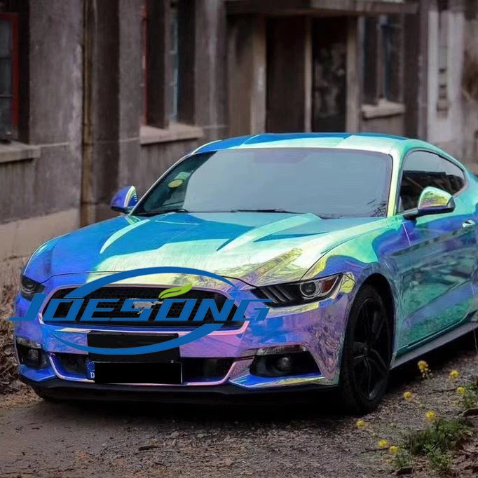 Factory Price PVC Rainbow Chrome Purple Metallic Vinyl Wrap Car Holographic Vinyl Stickers Roll Film