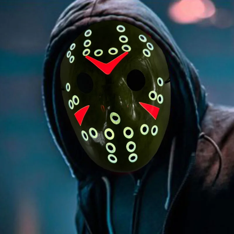 Halloween Decoration 3D Unique Design Led Party Rave Up Glowing Animated El Panel Masquerade Mask