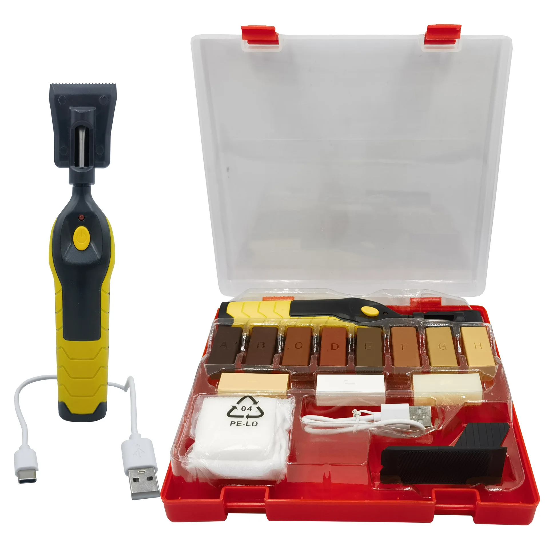 Rechargeable Household DIY Furniture Cracks Laminate Wooden Floor Repair Tool Kit with Wax Melter